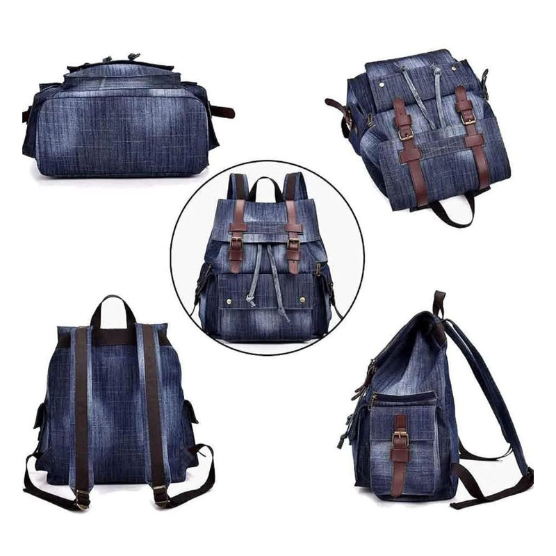 MOCHILA VAQUERA DENIM MULTIBOLSILLO