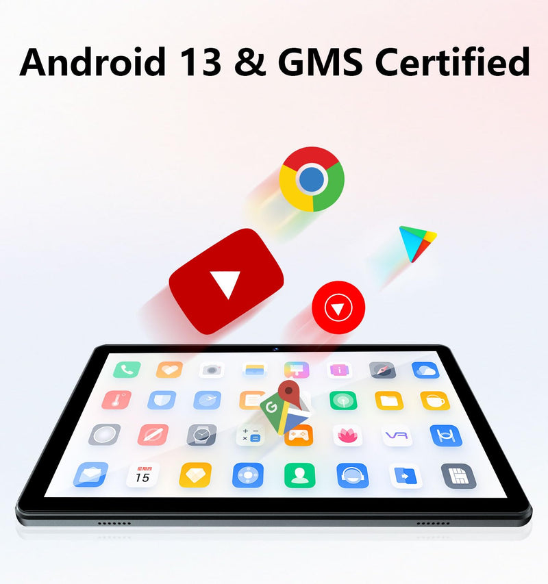 Android Tablet, 10.1 inch Android 13 Tablets 6GB RAM 64GB ROM 1TB Expand, 1280x800 IPS HD Touchscreen,6000mAh Battery, Bluetooth, Dual Camera, GMS, WiFi (Black)