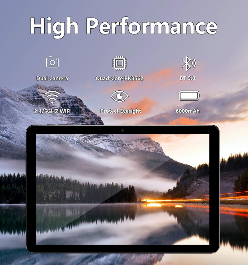 Android Tablet, 10.1 inch Android 13 Tablets 6GB RAM 64GB ROM 1TB Expand, 1280x800 IPS HD Touchscreen,6000mAh Battery, Bluetooth, Dual Camera, GMS, WiFi (Black)