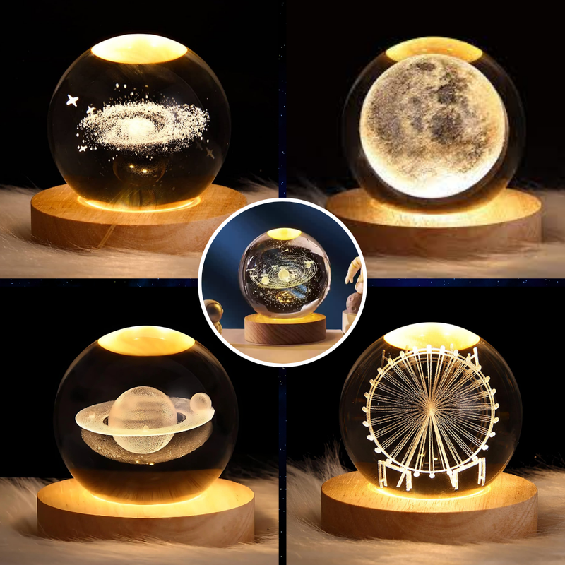 Lampara Luna Llena 3D Flotante